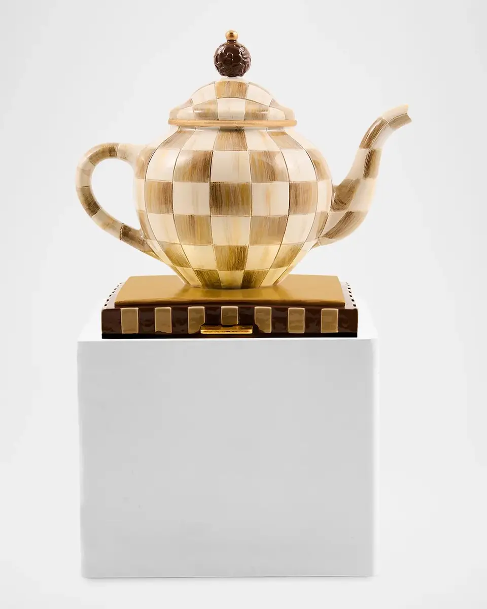 MacKenzie-Childs Check Teapot Christmas Stocking Holder | Thumbnail 2 MacKenzie-Childs Check Teapot Christmas Stocking Holder | Thumbnail 2