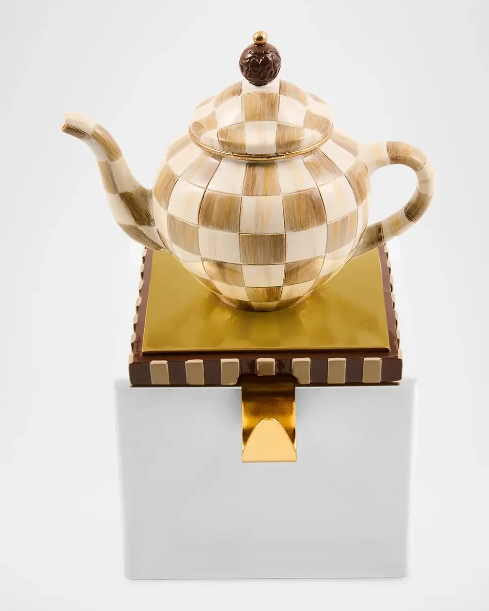 MacKenzie-Childs Check Teapot Christmas Stocking Holder | Thumbnail 3 MacKenzie-Childs Check Teapot Christmas Stocking Holder | Thumbnail 3
