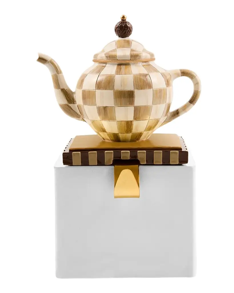 MacKenzie-Childs Check Teapot Christmas Stocking Holder