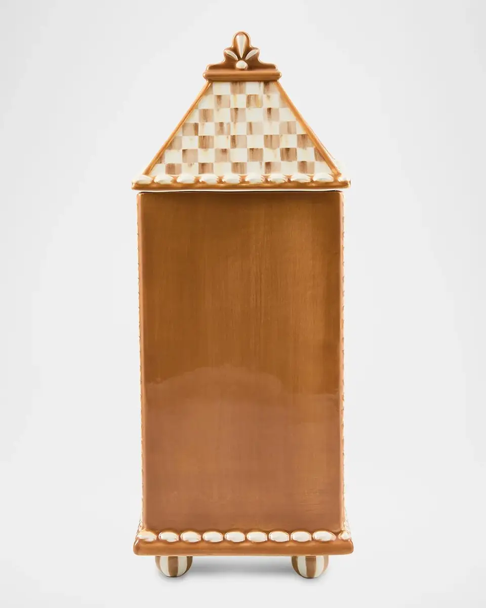 MacKenzie-Childs Mocha Check Gingerbread House Canister | Thumbnail 2 MacKenzie-Childs Mocha Check Gingerbread House Canister | Thumbnail 2