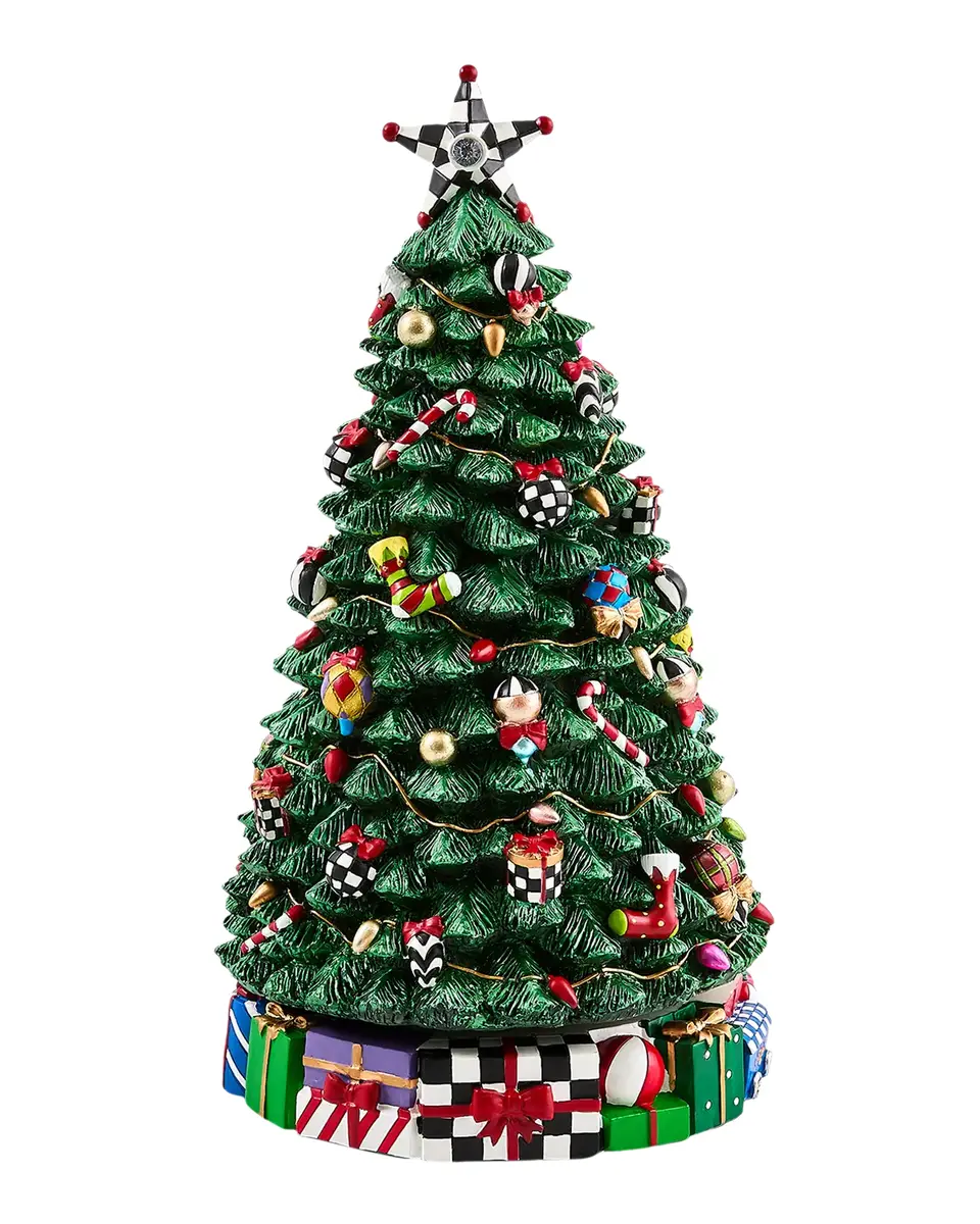 MacKenzie-Childs Christmas Carol Rotating Musical Tree Sculpture | Thumbnail 2