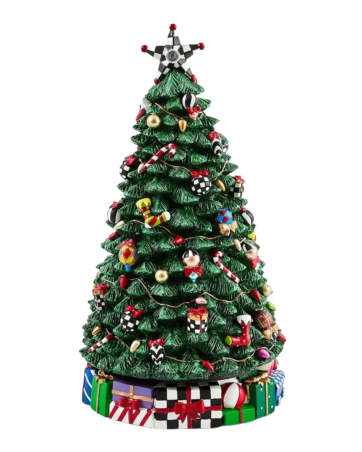 MacKenzie-Childs Christmas Carol Rotating Musical Tree Sculpture