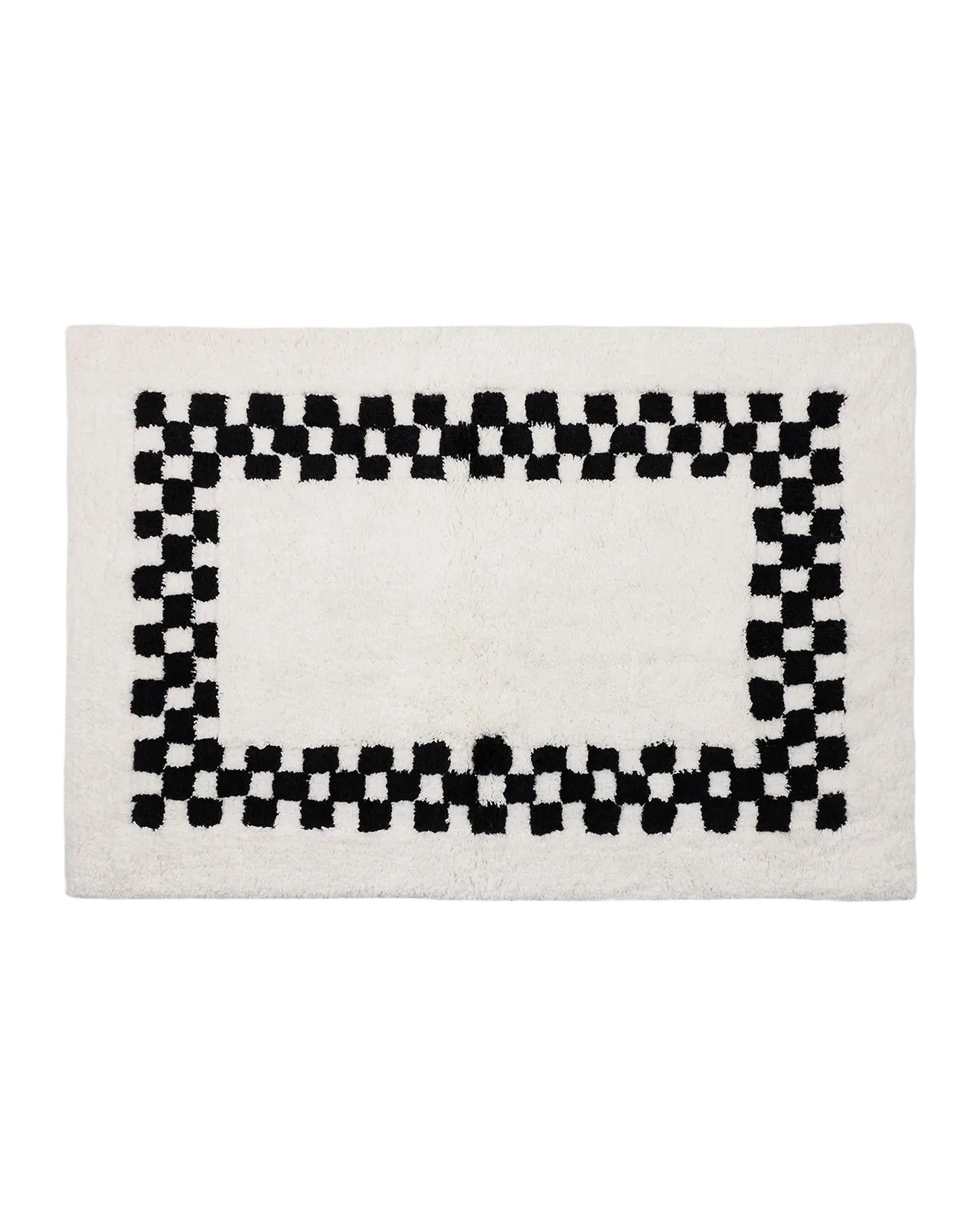 MacKenzie-Childs Black Check Cotton Rug