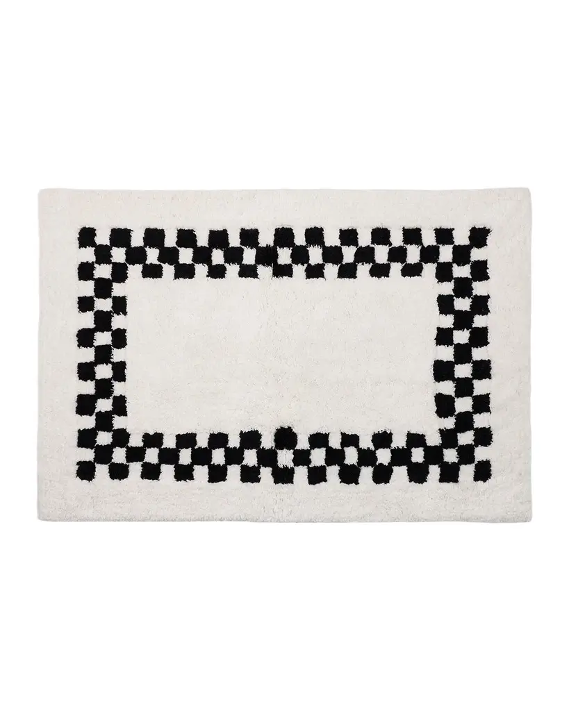 MacKenzie-Childs Black Check Cotton Rug