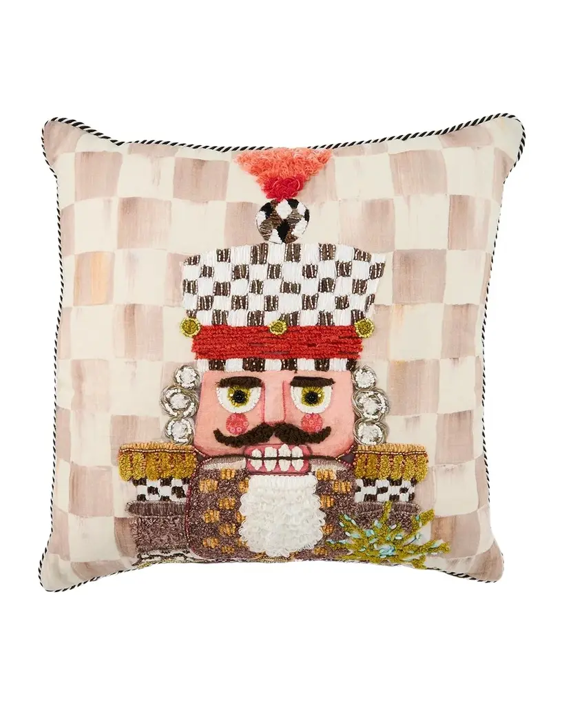 Mocha Check Nutcracker Throw Pillow Mocha Check Nutcracker Throw Pillow