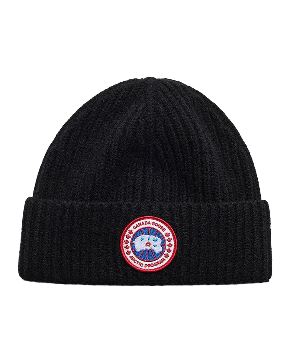Canada Goose Men's Logo Merino-Wool & Cashmere Beanie | Thumbnail 3