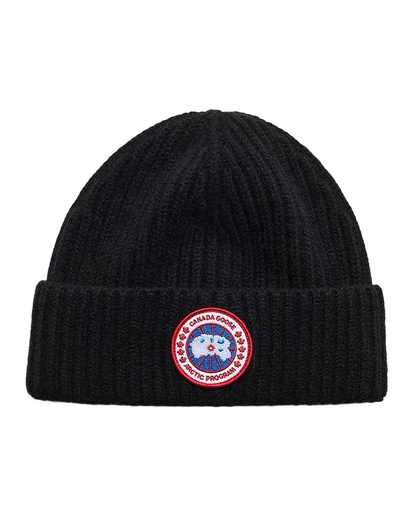 Canada Goose Men's Logo Merino-Wool & Cashmere Beanie