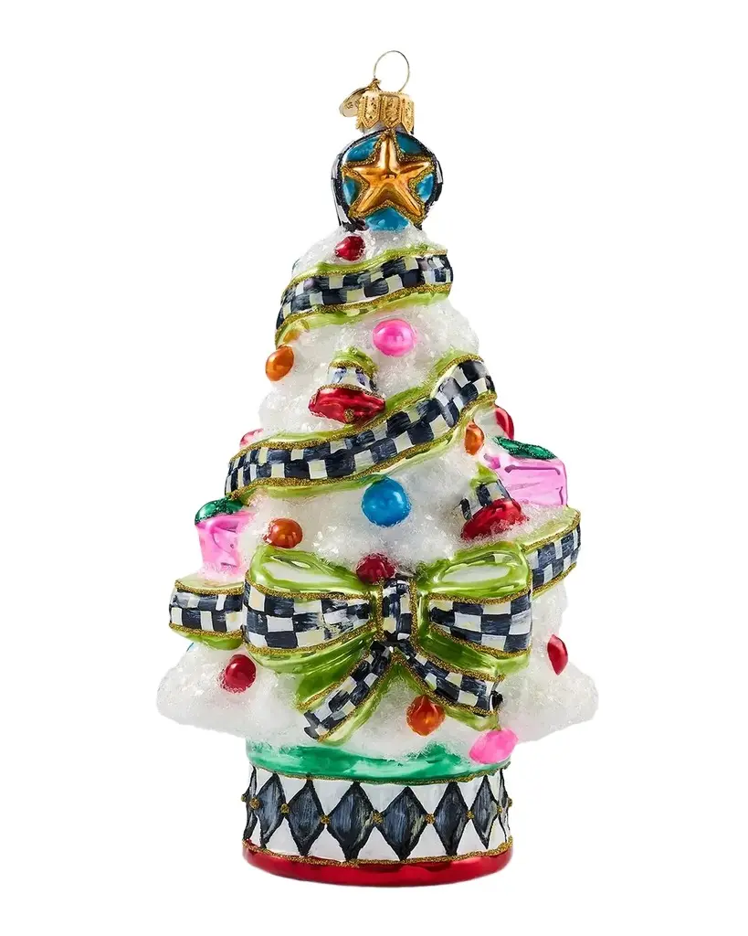 MacKenzie-Childs Confetti Christmas Tree Glass Ornament