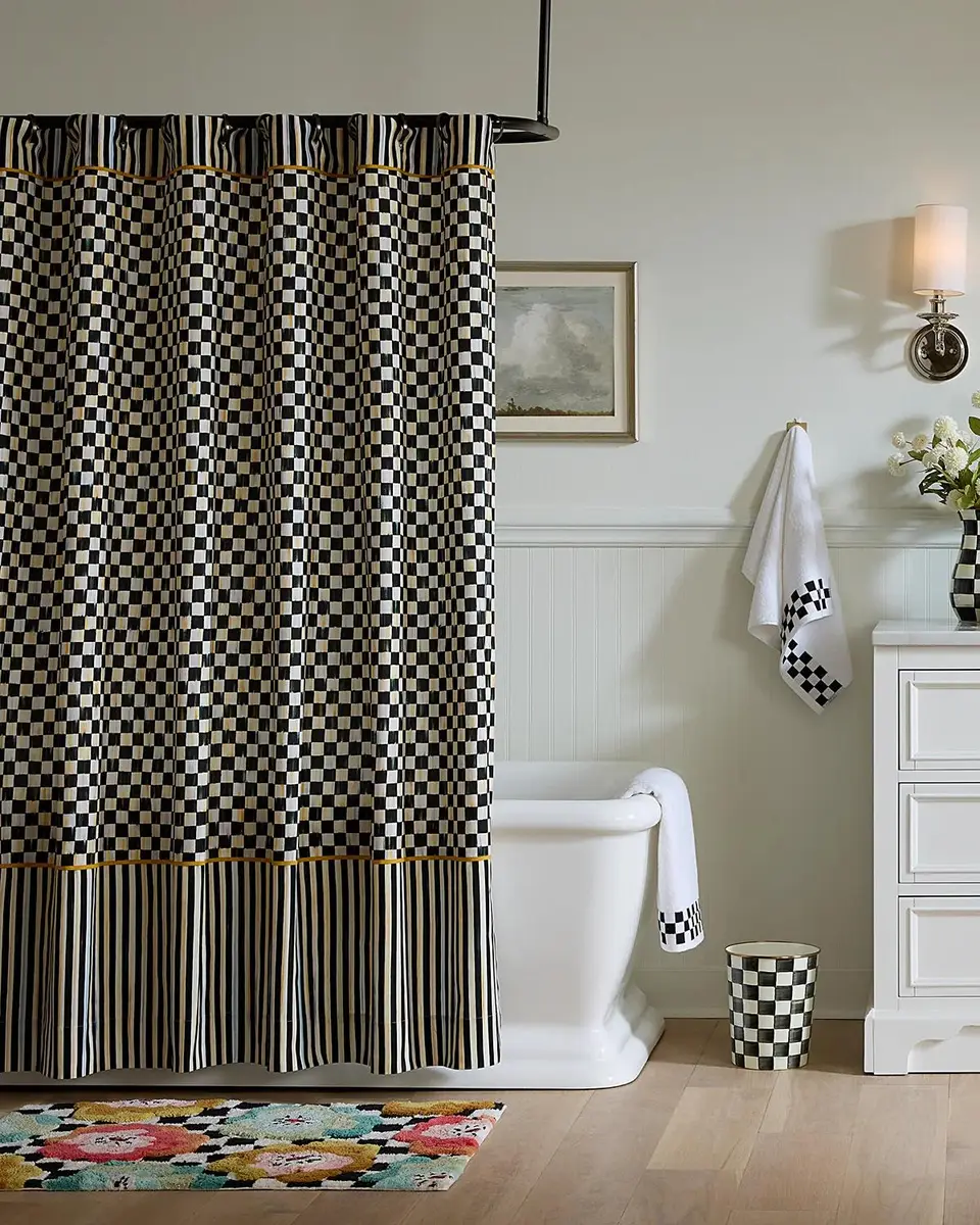 MacKenzie-Childs Floral Checkerboard Rug | Thumbnail 2
