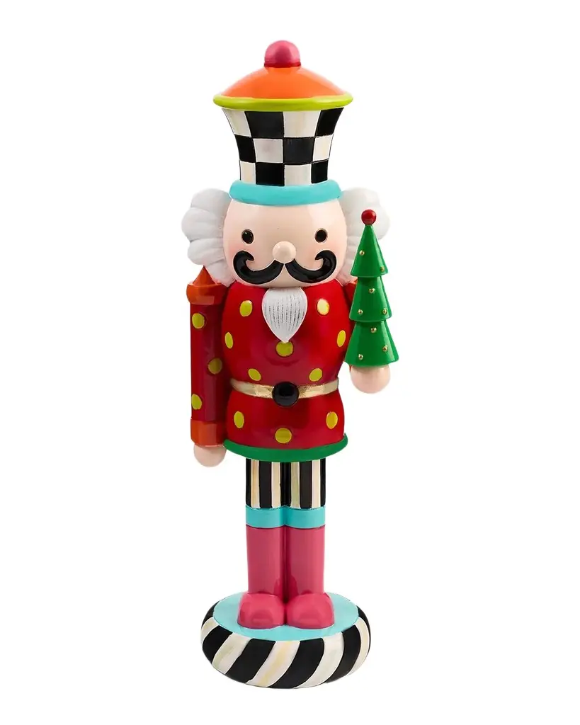 MacKenzie-Childs Confetti Christmas Resin Nutcracker Figurine