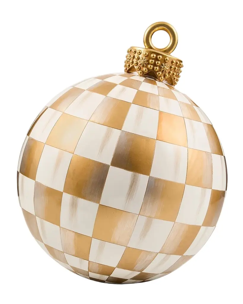 MacKenzie-Childs Large Checkered Christmas Ornament Decor
