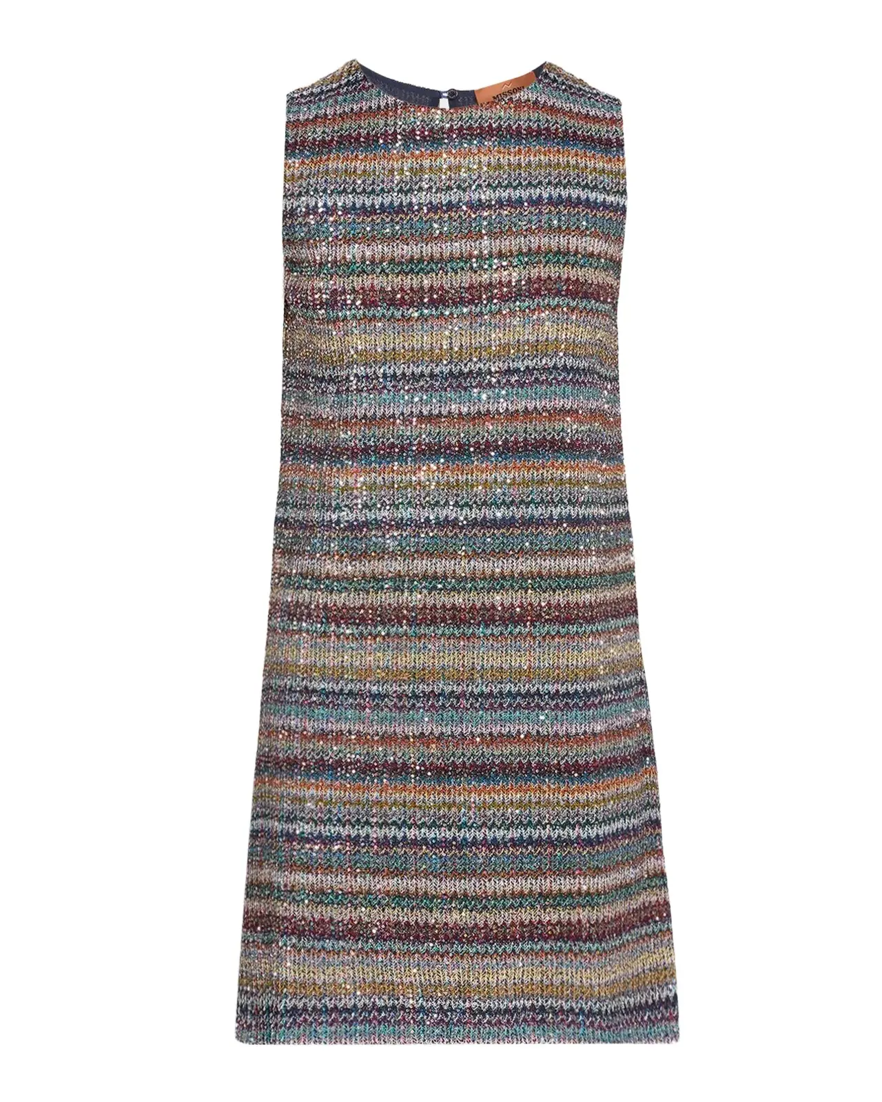 Missoni Striped Paillette Knit Sleeveless Mini Dress