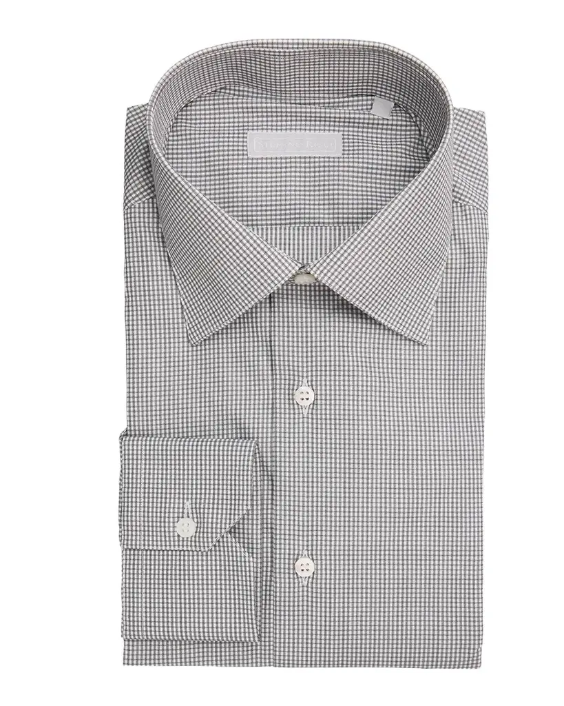Stefano Ricci Men's Micro Check Cotton Dress Shirt