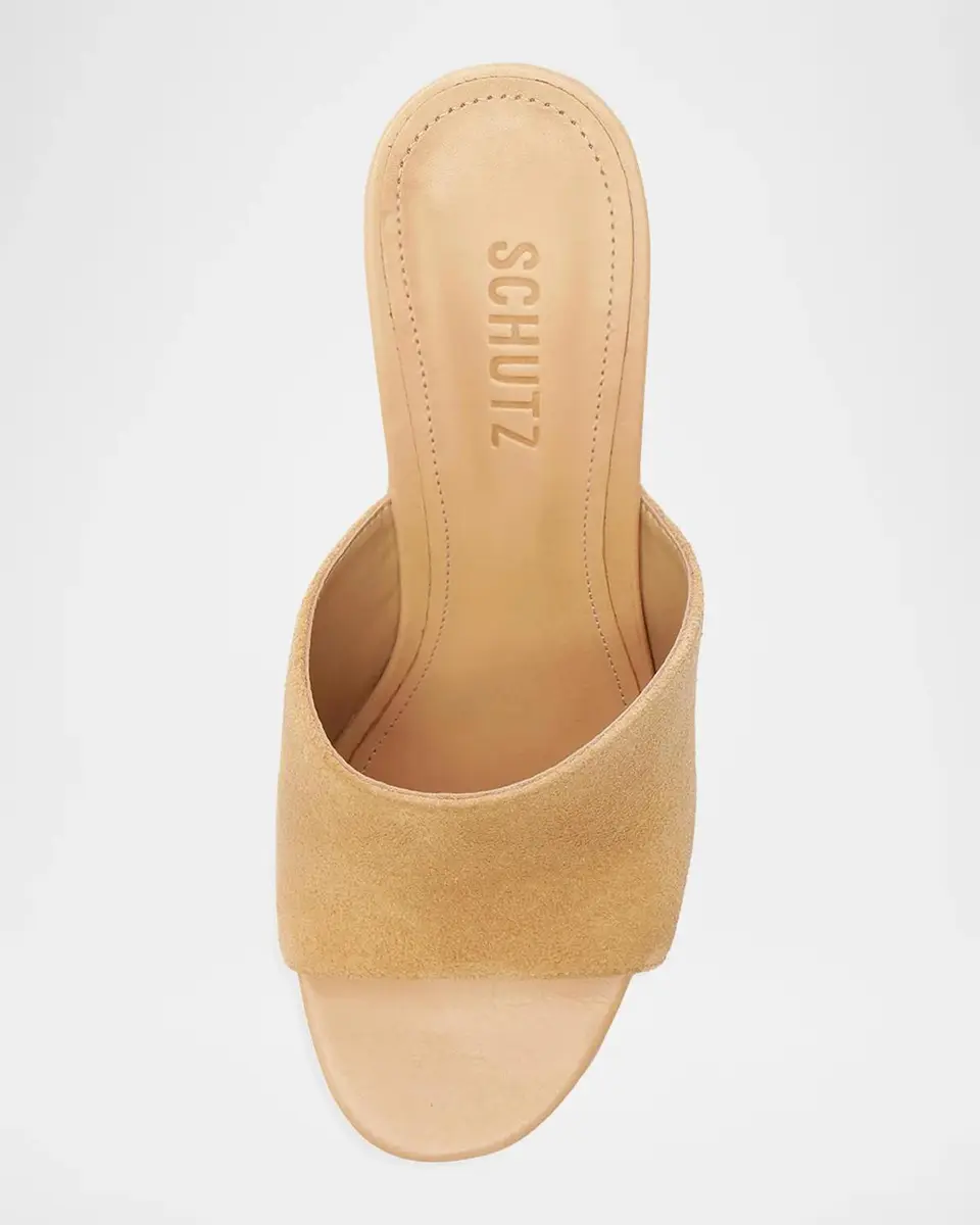 Schutz Dalle Studded Suede Wedge-Heel Mules | Thumbnail 6 Schutz Dalle Studded Suede Wedge-Heel Mules | Thumbnail 6