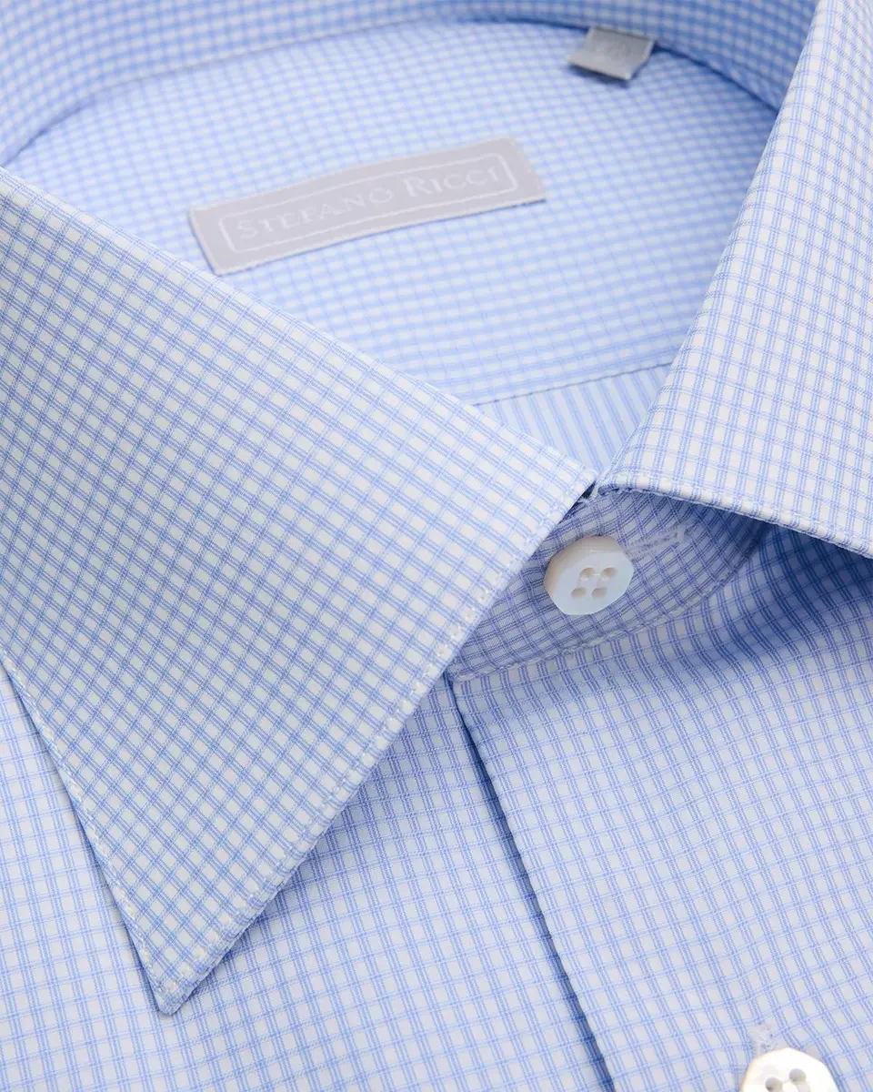 Stefano Ricci Men's Micro Check Cotton Dress Shirt | Thumbnail 2 Stefano Ricci Men's Micro Check Cotton Dress Shirt | Thumbnail 2