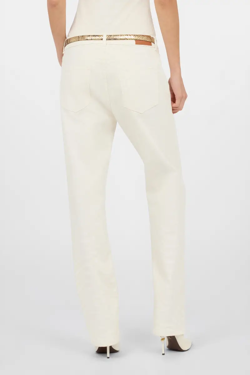 Roberto Cavalli White Straight-Leg Jeans with Scale Print | Thumbnail 3 Roberto Cavalli White Straight-Leg Jeans with Scale Print | Thumbnail 3