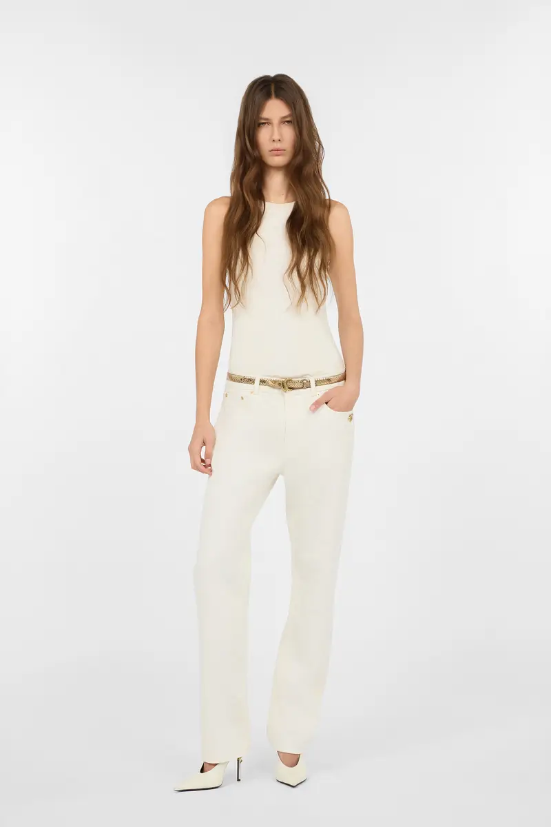 Roberto Cavalli White Straight-Leg Jeans with Scale Print | Thumbnail 7 Roberto Cavalli White Straight-Leg Jeans with Scale Print | Thumbnail 7