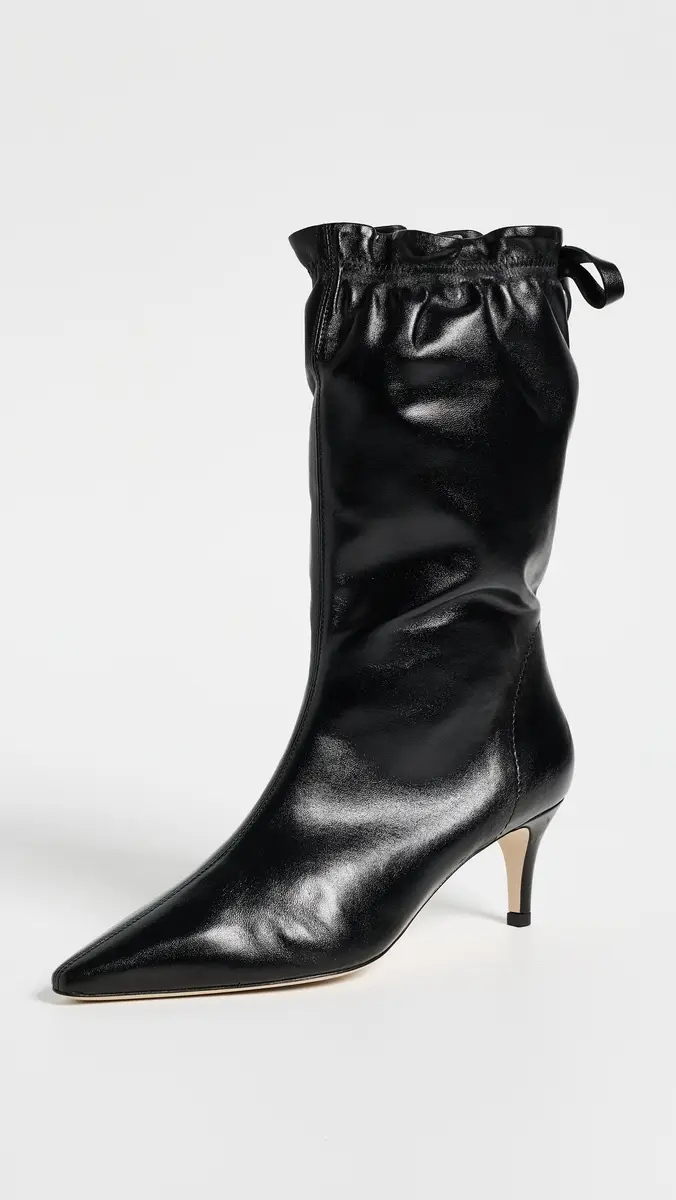 Cinq à Sept Alex Scrunched Shiny Leather Ankle Booties | Thumbnail 2 Cinq à Sept Alex Scrunched Shiny Leather Ankle Booties | Thumbnail 2