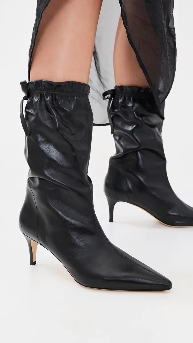 Cinq à Sept Alex Scrunched Shiny Leather Ankle Booties | Thumbnail 3 Cinq à Sept Alex Scrunched Shiny Leather Ankle Booties | Thumbnail 3