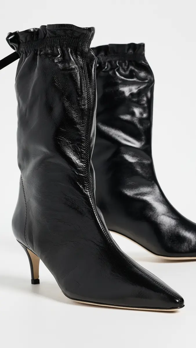 Cinq à Sept Alex Scrunched Shiny Leather Ankle Booties | Thumbnail 5 Cinq à Sept Alex Scrunched Shiny Leather Ankle Booties | Thumbnail 5