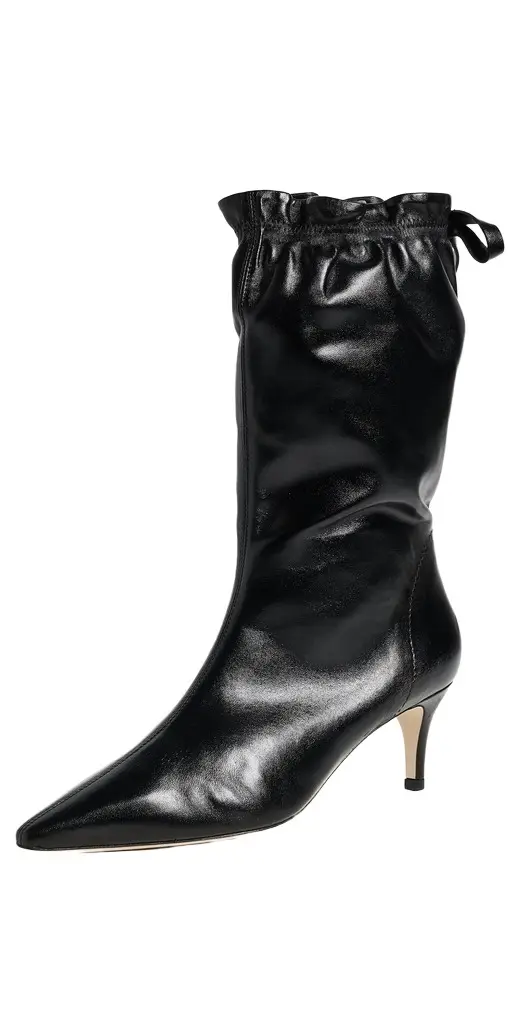 Alex Scrunched Shiny Leather Ankle Booties Alex Scrunched Shiny Leather Ankle Booties