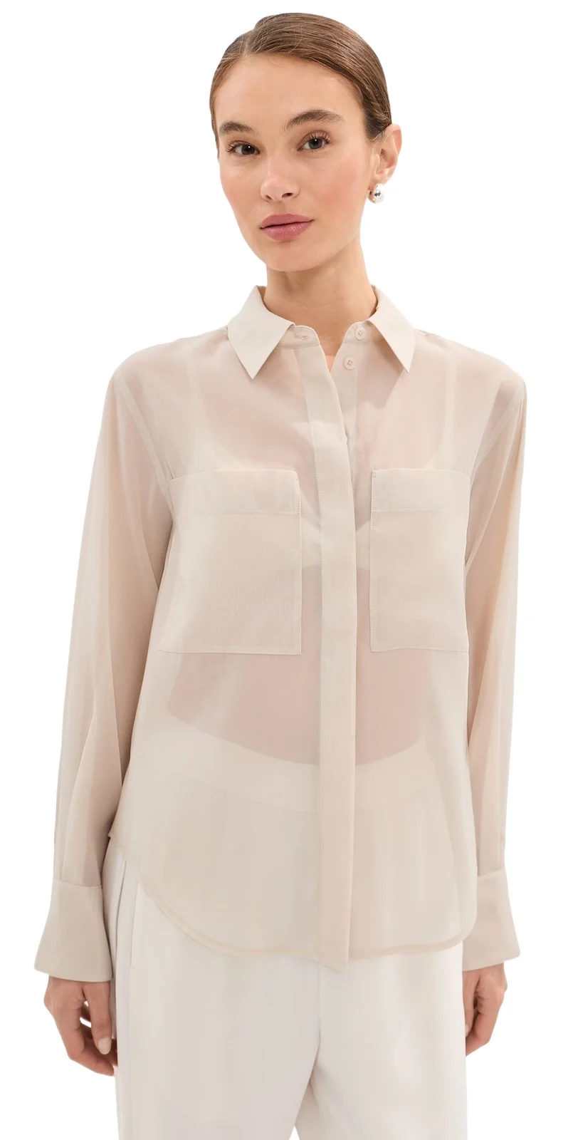 LE BOP Organza Button Down