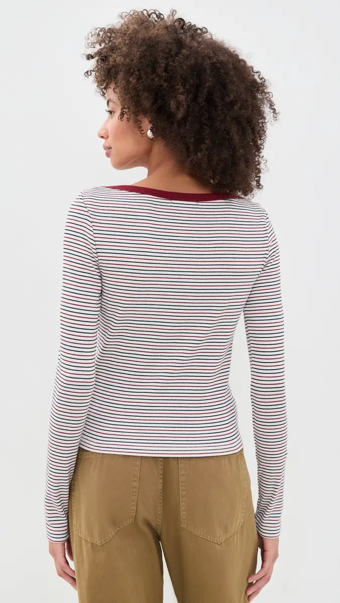 rag & bone The Essential Rib Stripe Bateau Tee | Thumbnail 3 rag & bone The Essential Rib Stripe Bateau Tee | Thumbnail 3