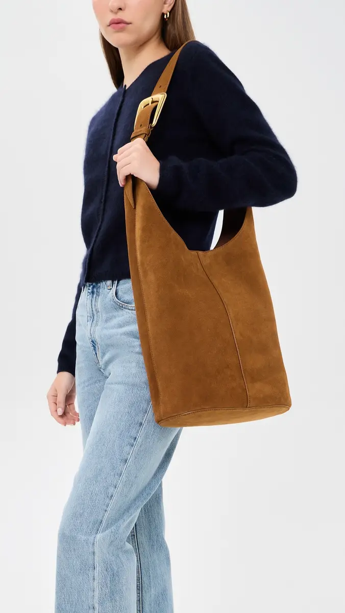 Veronica Beard Suede Large Loop Bag | Thumbnail 3 Veronica Beard Suede Large Loop Bag | Thumbnail 3