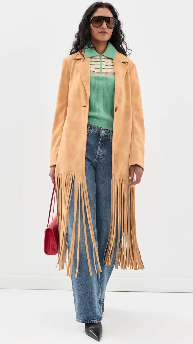 SIMONMILLER Vero Vegan Leather Fringe Coat | Thumbnail 2 SIMONMILLER Vero Vegan Leather Fringe Coat | Thumbnail 2