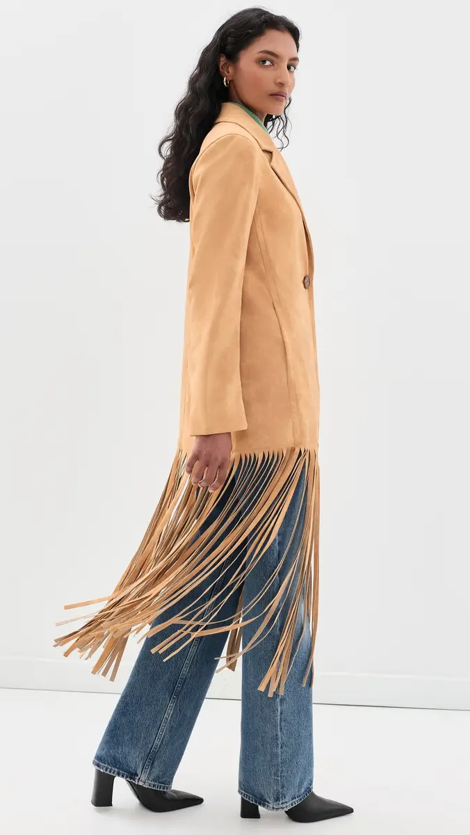 SIMONMILLER Vero Vegan Leather Fringe Coat | Thumbnail 4 SIMONMILLER Vero Vegan Leather Fringe Coat | Thumbnail 4