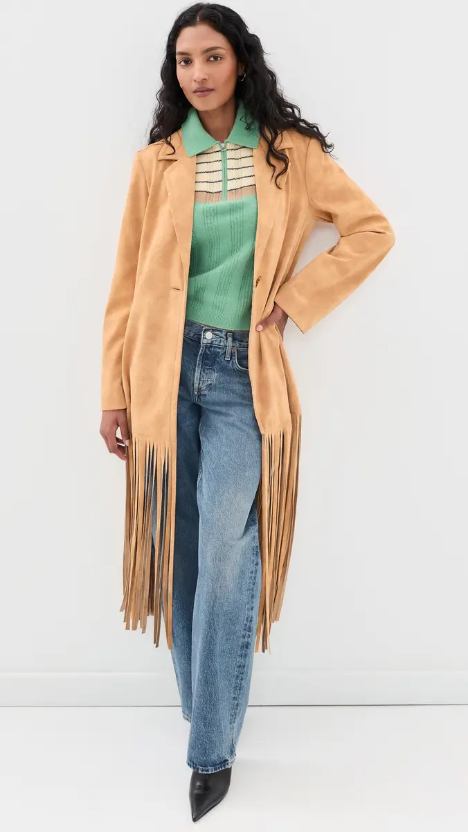 SIMONMILLER Vero Vegan Leather Fringe Coat | Thumbnail 5 SIMONMILLER Vero Vegan Leather Fringe Coat | Thumbnail 5