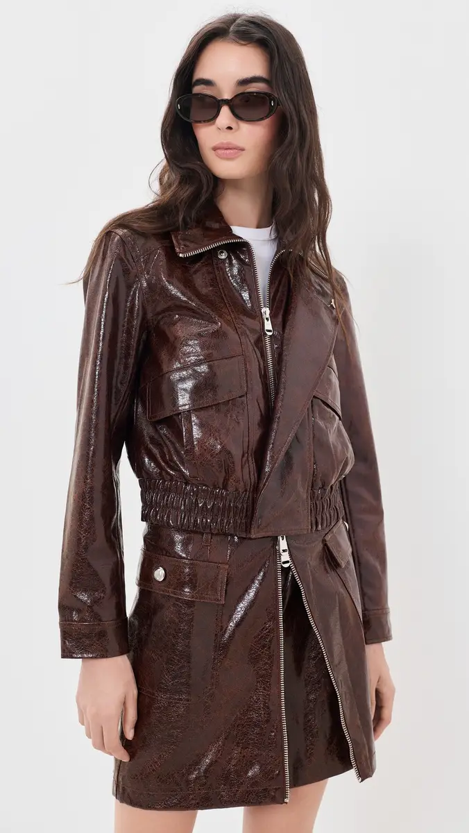 Cinq à Sept Tumbled Vegan Leather Alexander Jacket | Thumbnail 2 Cinq à Sept Tumbled Vegan Leather Alexander Jacket | Thumbnail 2