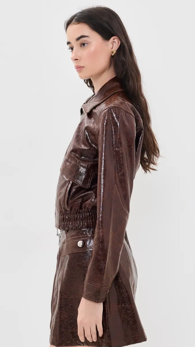 Cinq à Sept Tumbled Vegan Leather Alexander Jacket | Thumbnail 4 Cinq à Sept Tumbled Vegan Leather Alexander Jacket | Thumbnail 4
