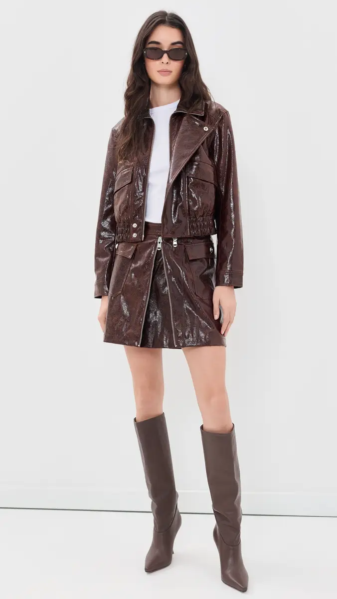 Cinq à Sept Tumbled Vegan Leather Alexander Jacket | Thumbnail 5 Cinq à Sept Tumbled Vegan Leather Alexander Jacket | Thumbnail 5