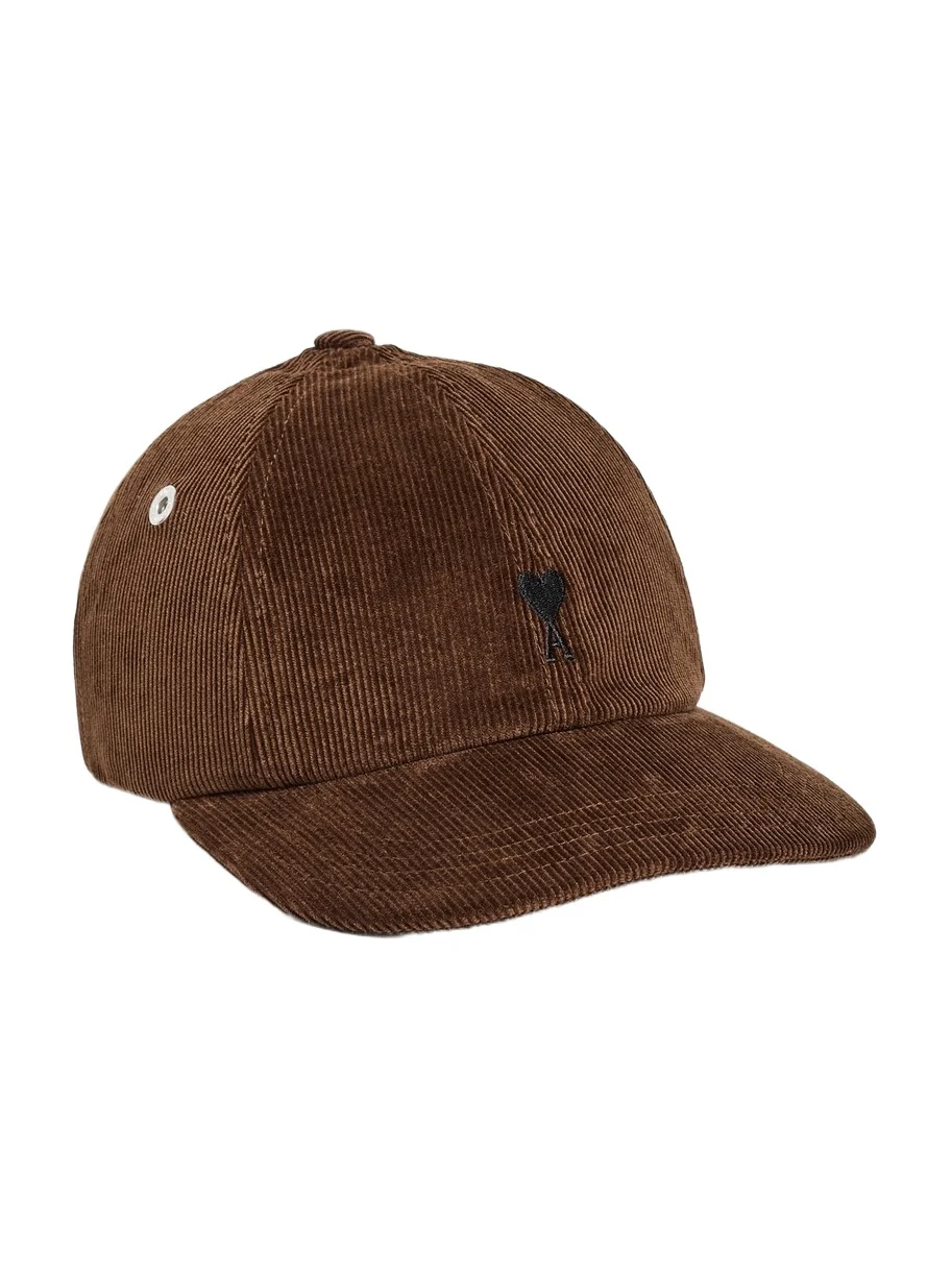 Quota - Black De Coeur Embroidery Corduroy Cap Marron Chocolate