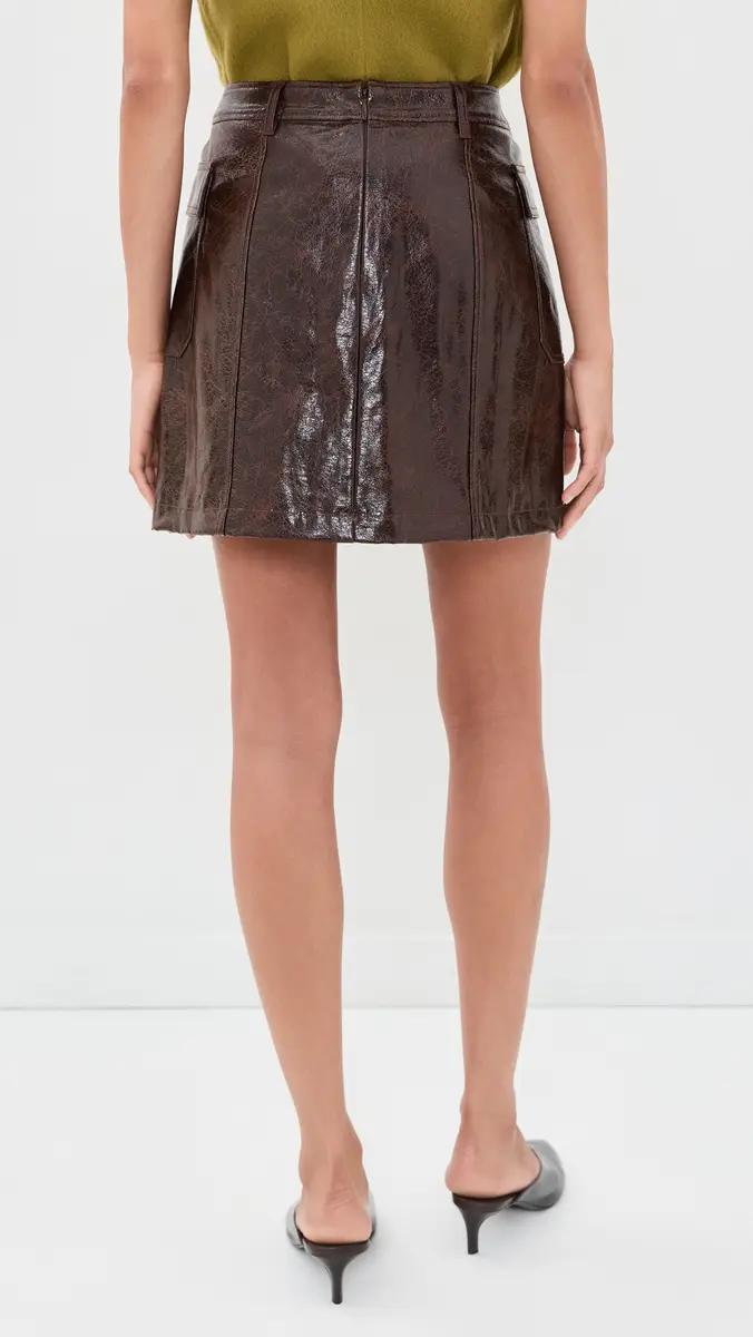 Cinq à Sept Tumbled Faux Leather Radley Skirt | Thumbnail 3