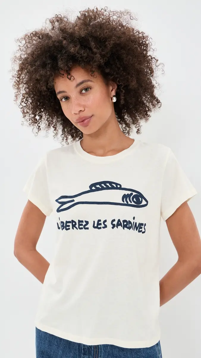 Clare V. Clare V. Liberez Les Sardines Classic Tee | Thumbnail 2 Clare V. Clare V. Liberez Les Sardines Classic Tee | Thumbnail 2