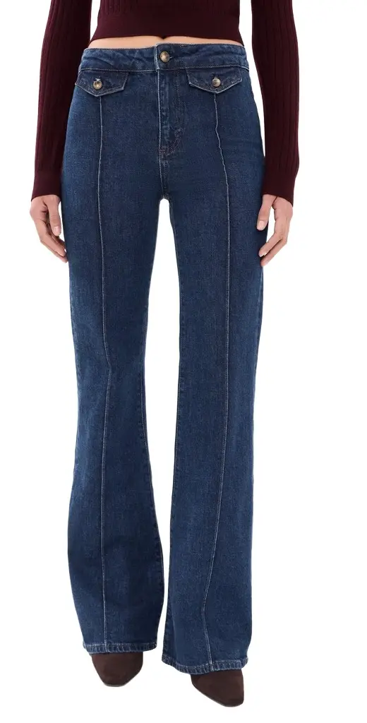 PAIGE Sofia Pintuck Flare Jeans 33
