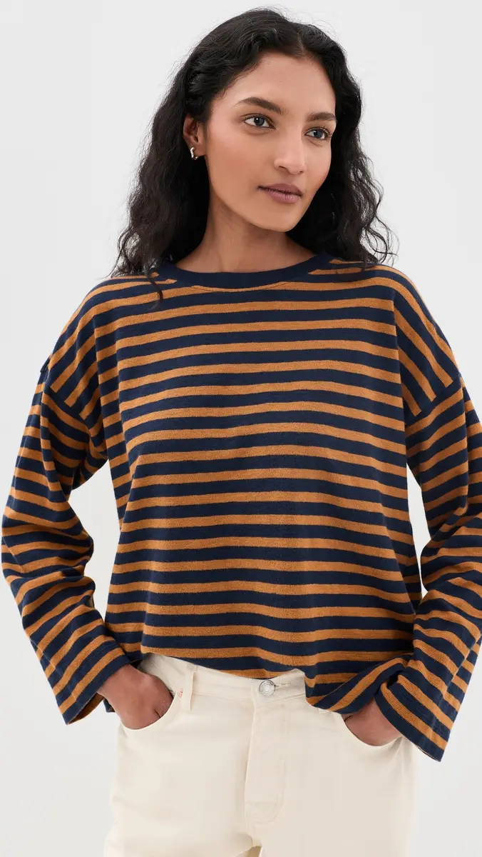 Madewell Easy Crewneck Long Sleeve Tee In Stripe | Thumbnail 2 Madewell Easy Crewneck Long Sleeve Tee In Stripe | Thumbnail 2