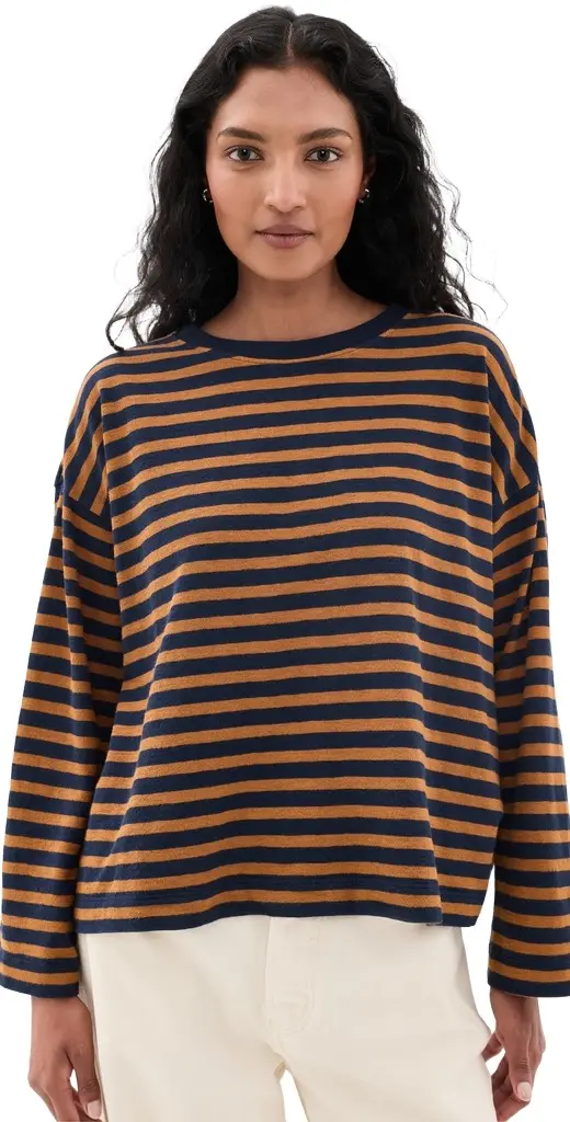 Easy Crewneck Long Sleeve Tee In Stripe