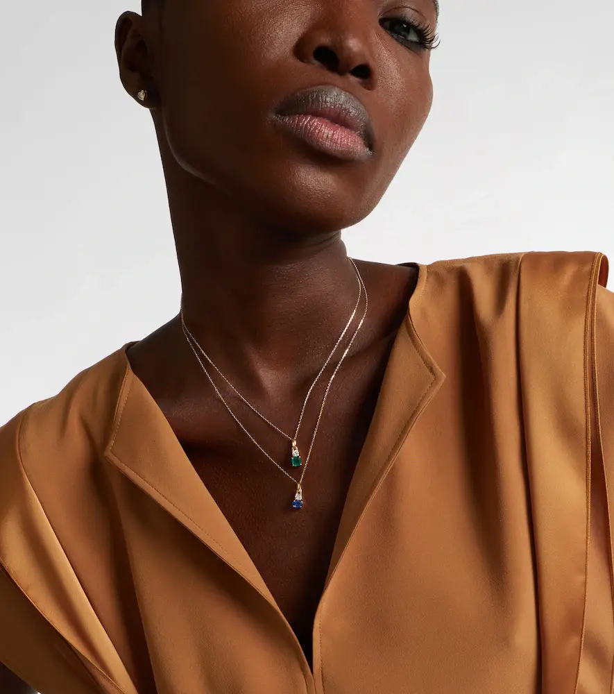 STONE AND STRAND Luxe 14kt gold necklace with emerald and diamond | Thumbnail 2 STONE AND STRAND Luxe 14kt gold necklace with emerald and diamond | Thumbnail 2