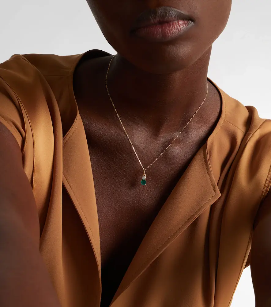 STONE AND STRAND Luxe 14kt gold necklace with emerald and diamond | Thumbnail 3 STONE AND STRAND Luxe 14kt gold necklace with emerald and diamond | Thumbnail 3
