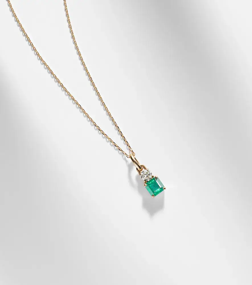 STONE AND STRAND Luxe 14kt gold necklace with emerald and diamond | Thumbnail 6 STONE AND STRAND Luxe 14kt gold necklace with emerald and diamond | Thumbnail 6