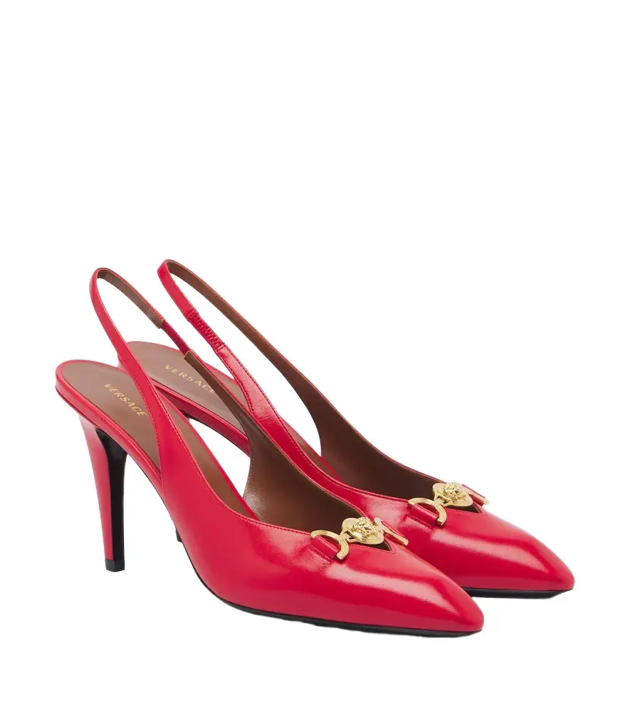 Versace Clelia Medusa leather slingback pumps