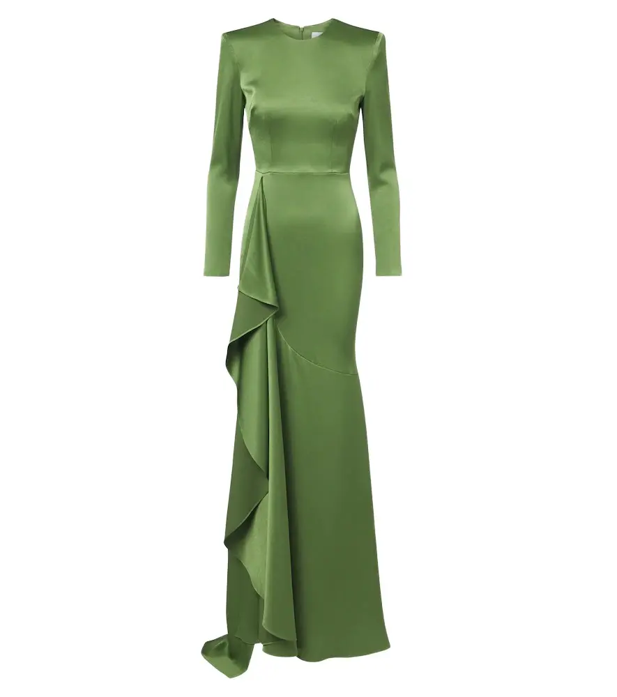 Draped crêpe satin gown