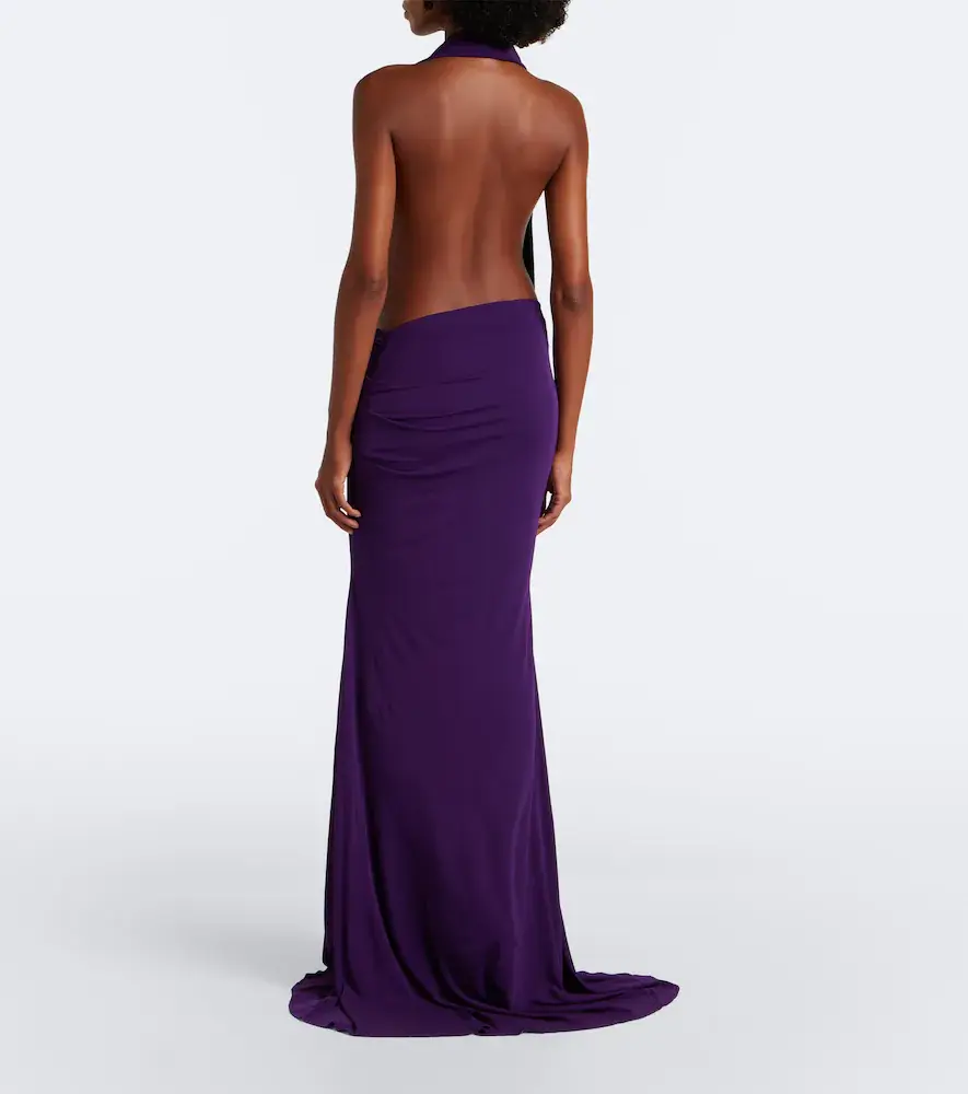 Alex Perry Draped halterneck jersey gown | Thumbnail 2