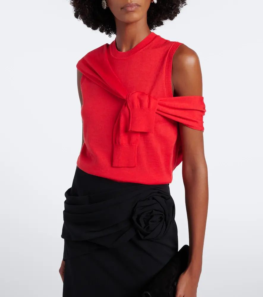 Carolina Herrera Wool and silk-blend top | Thumbnail 4