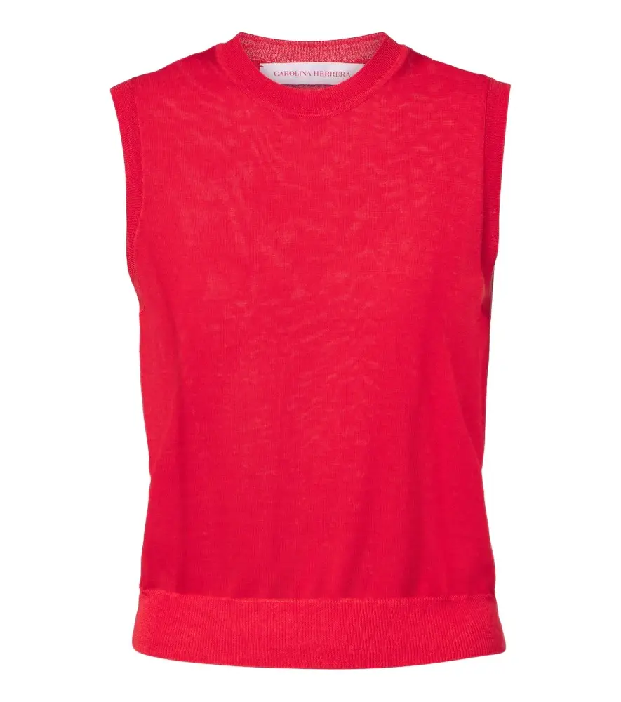 Wool and silk-blend top