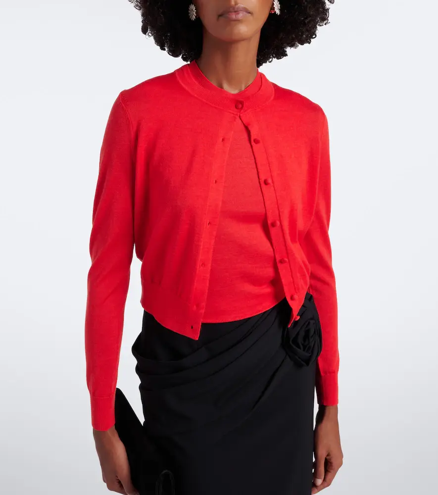 Carolina Herrera Wool and silk-blend cardigan | Thumbnail 4 Carolina Herrera Wool and silk-blend cardigan | Thumbnail 4