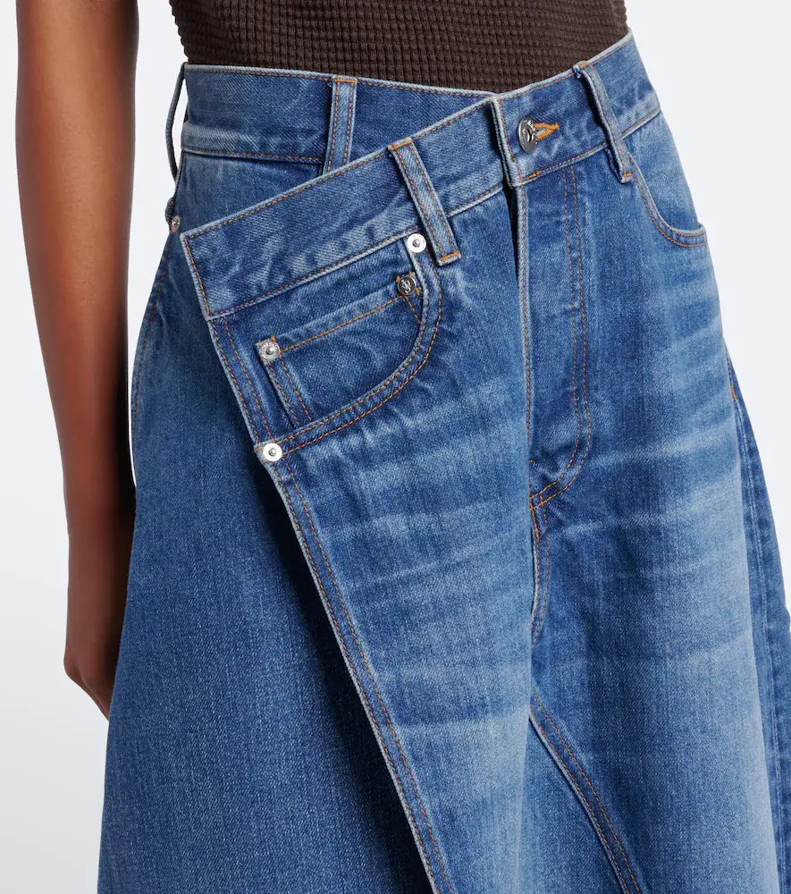 JW Anderson Asymmetric draped denim midi skirt | Thumbnail 3 JW Anderson Asymmetric draped denim midi skirt | Thumbnail 3
